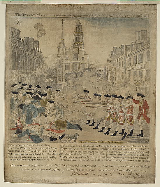 The bloody massacre perpetrated in King Street Boston on March 5th 1770