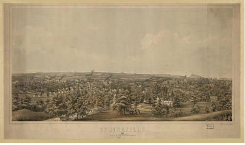 historic airial picture of Springfield ma