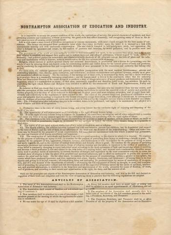 Northampton Association Records: Constitution and By-Laws, 1842 (page 1)