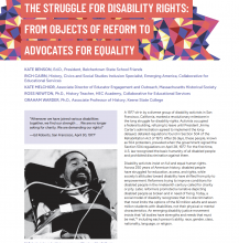 Screen shot of the cover of an article on disability history.