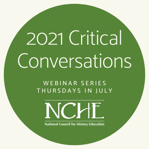 Text reads "2021 Critical Conversations" in a green circle