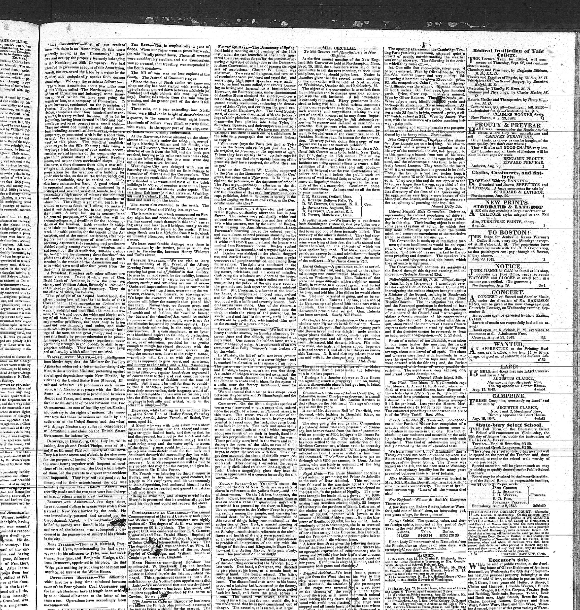 Hampshire Gazette, Aug. 29, 1843