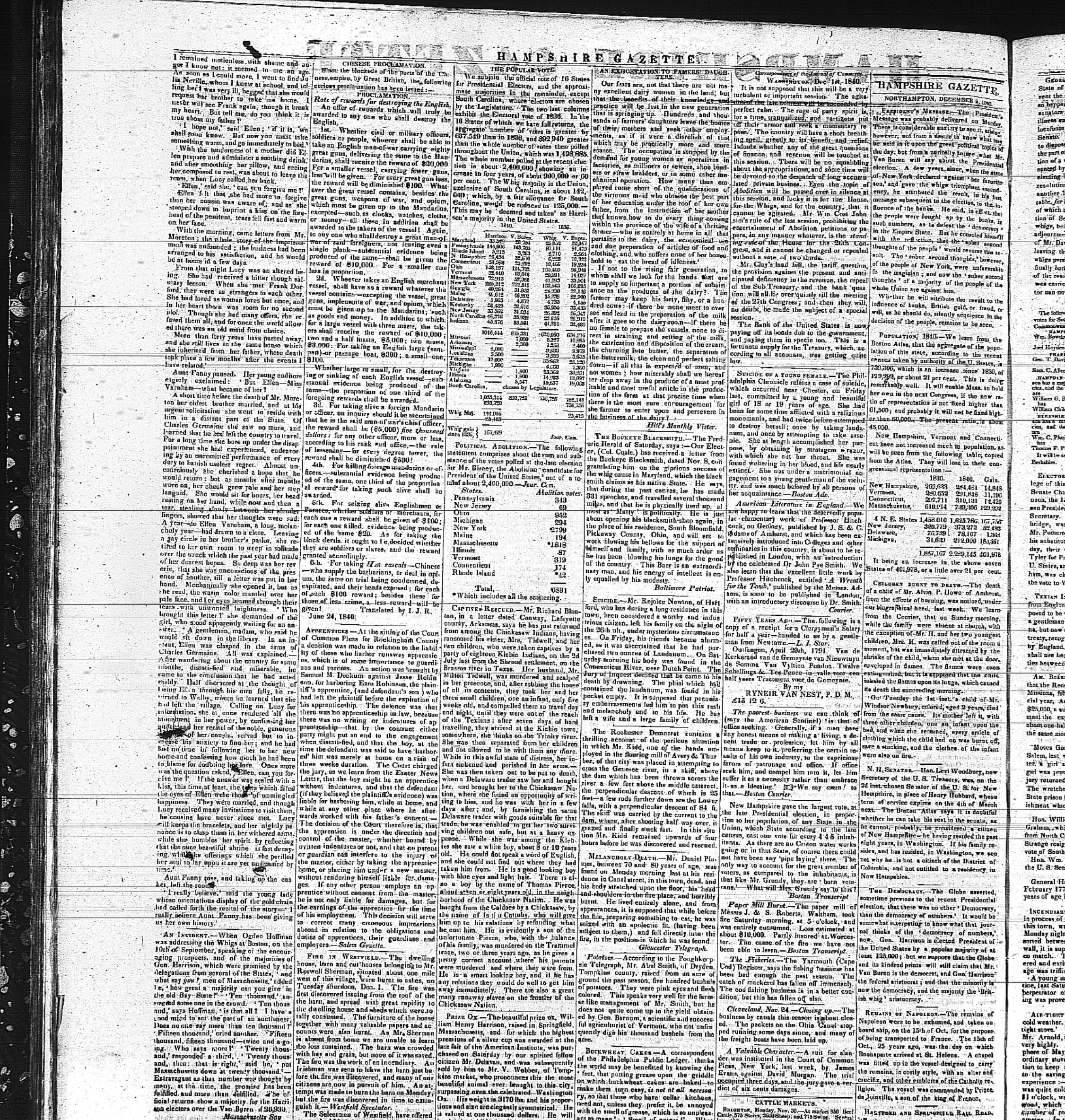 Hampshire Gazette, Dec. 9, 1840
