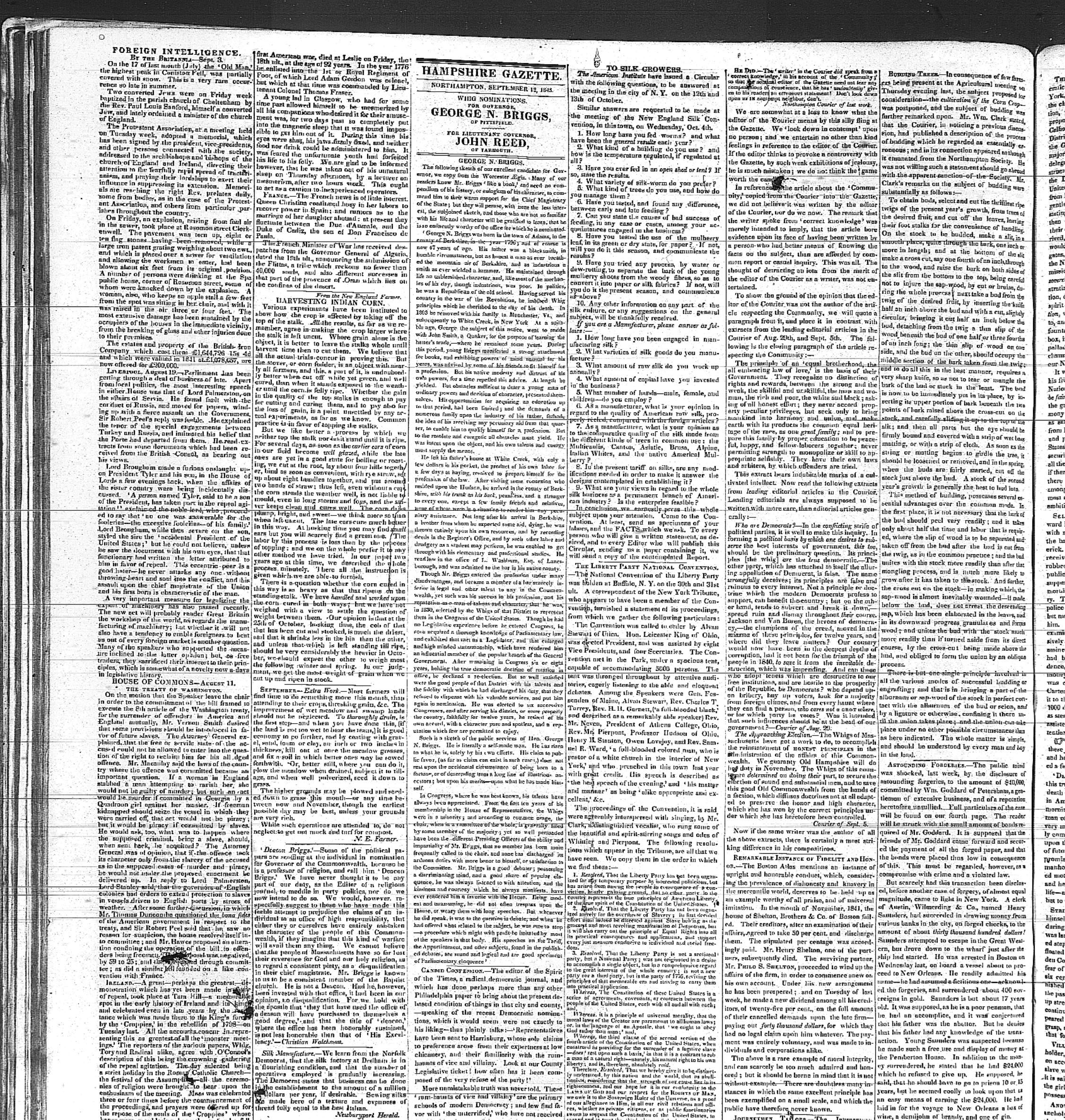 Hampshire Gazette, Sept. 12, 1843