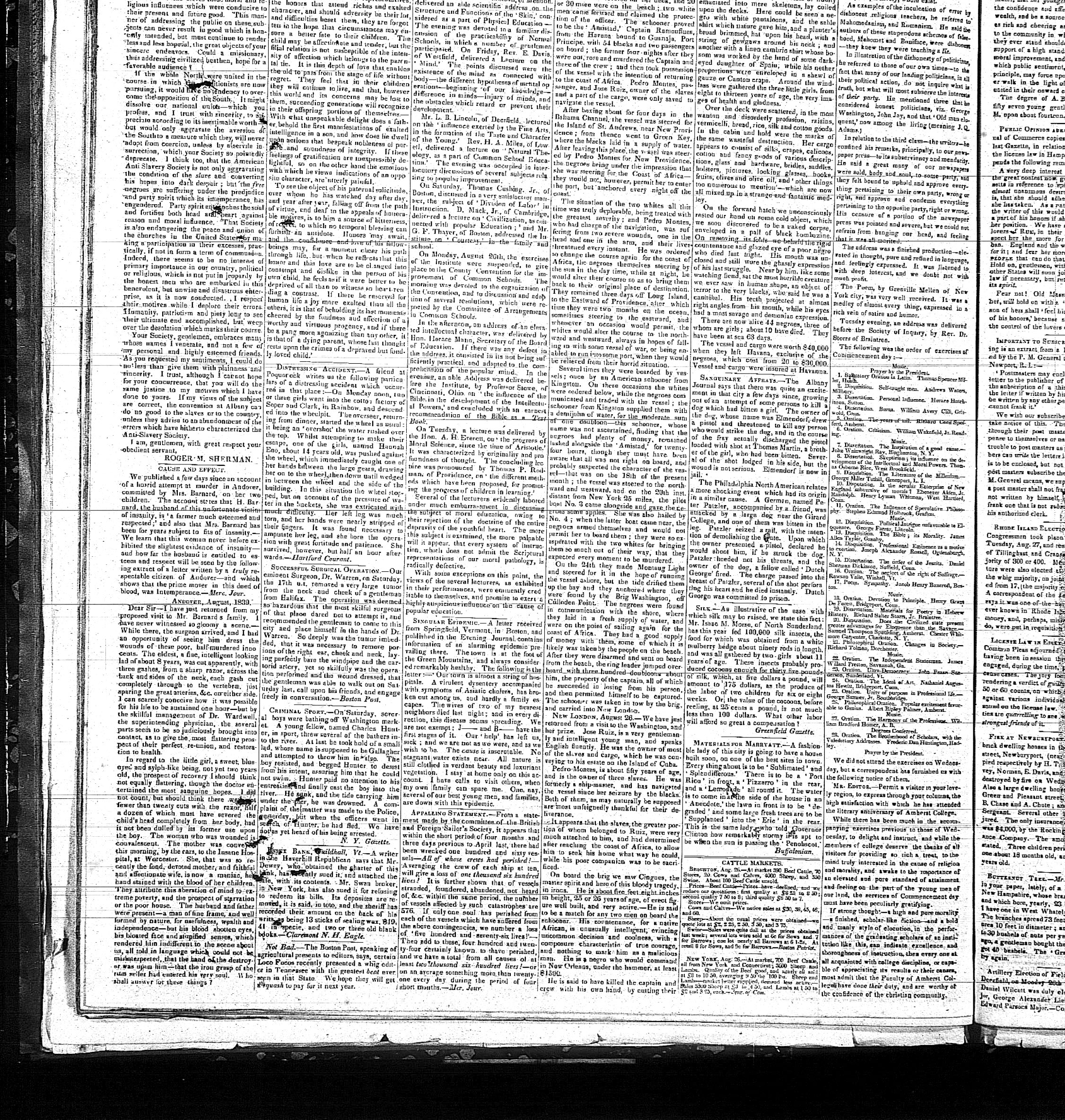 Hampshire Gazette, Sept. 4, 1839