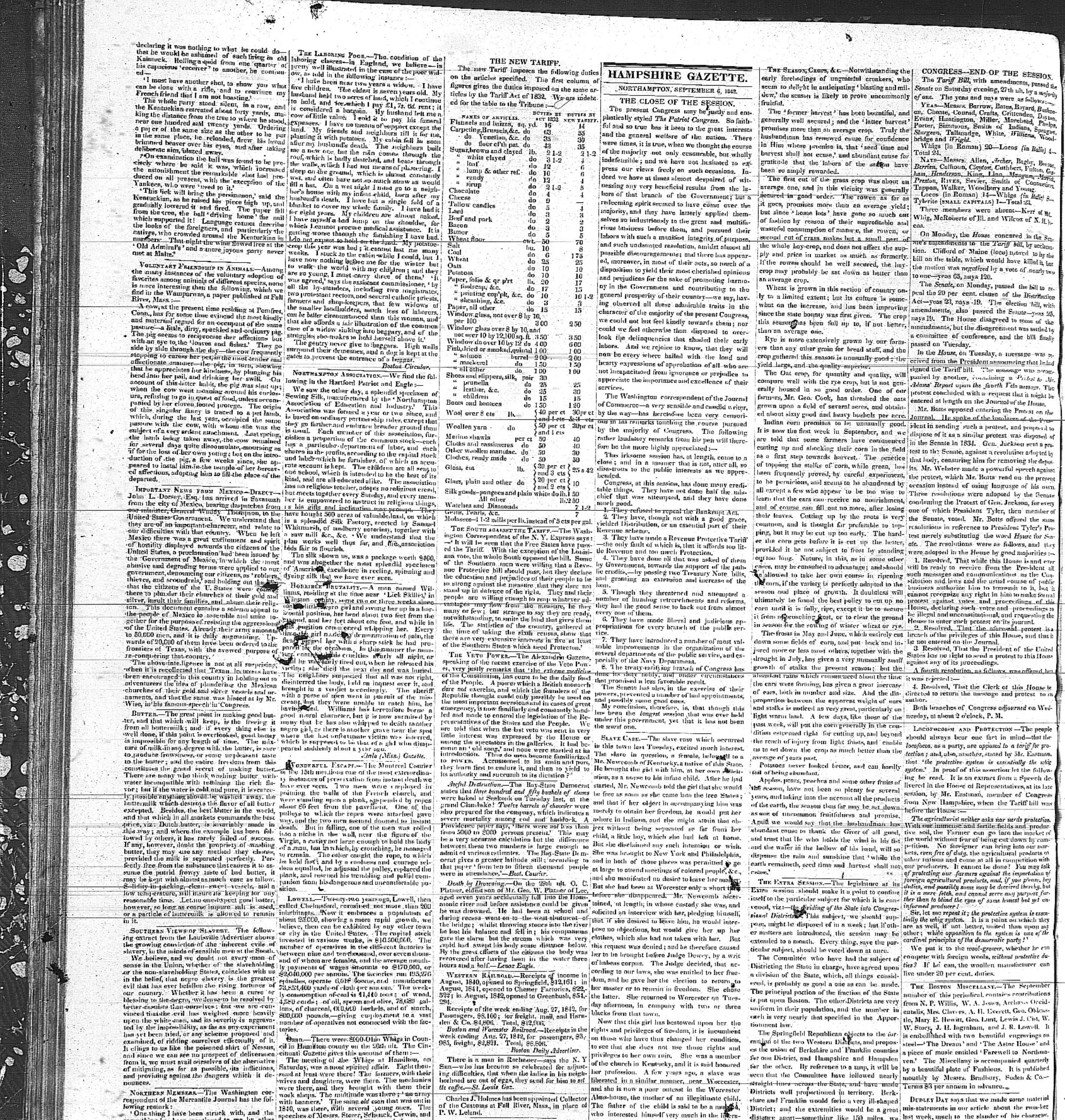 Hampshire Gazette, Sept. 6, 1842