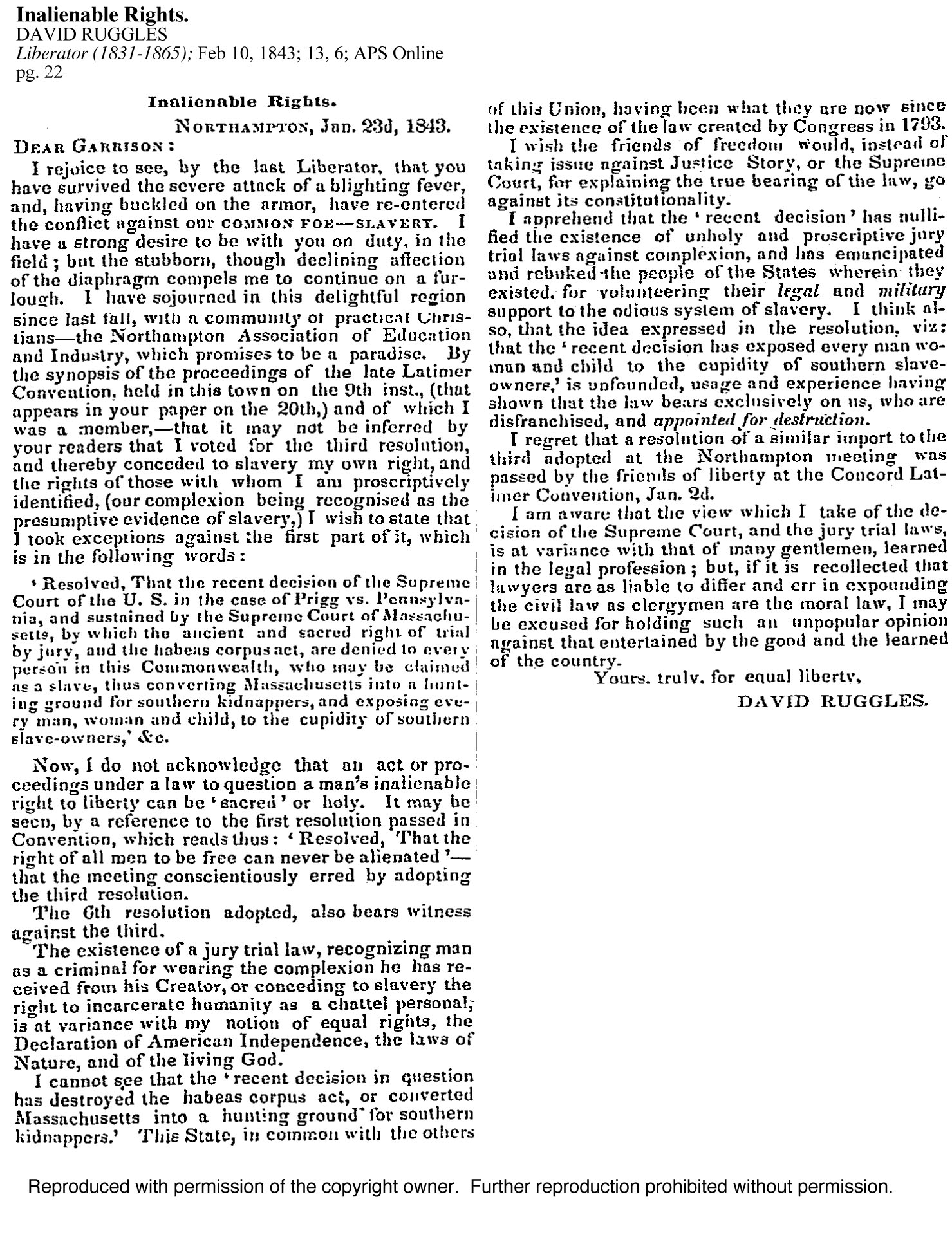 The Liberator, Feb. 10, 1843