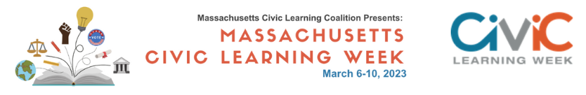 Logo for Massachusetts Civic Learning Week March 2023