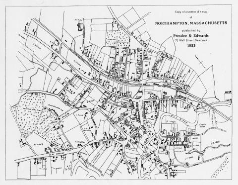 map of Northampton from 1853