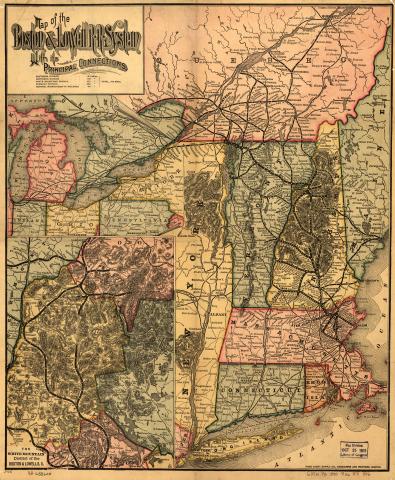 Map of the Boston & Lowell Railroad System and its Principal Connections, circa 1890 