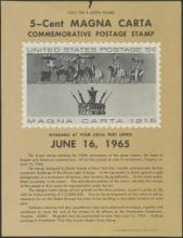 5-cent Magna Carta Commemorative Postage Stamp June 16, 1965